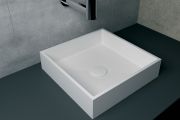 Countertop washbasin, 40 x 40 cm, in Solid Surface resin - CORFU