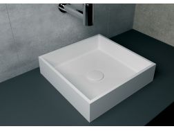 Countertop washbasin, 40 x 40 cm, in Solid Surface resin - CORFU