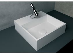 Countertop washbasin, 40 x 40 cm, in Solid Surface resin - JAVA