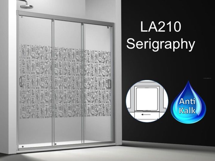 Shower Enclosures Longueur 105 Sliding Door 3 Panels Cm Sliding Shower Door 3 Panels 105 Cm Decor Serigraphy Height Of 180 To 220