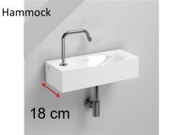 Design hand washbasin, 18 x 45 cm, tap on the left - HAMMOCK 45