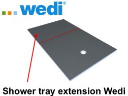 Shower tray for extension to tile Wedi, with sloping panel.