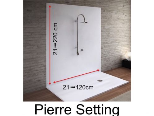 Wall panels resin color shower trays, Pierre finish