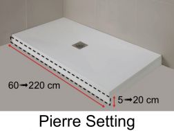 Baseboard, resin base color of shower trays, finishing Pierre