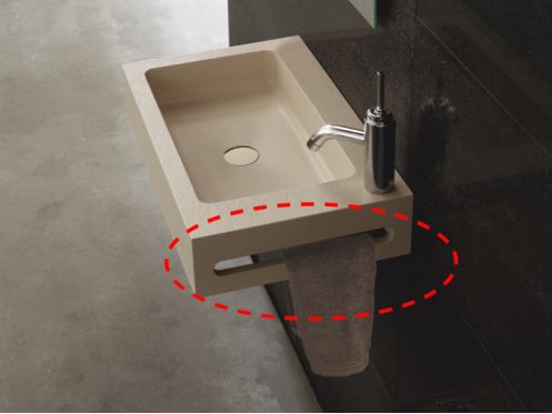 Mechanized door towel, washbasin plan to measure.