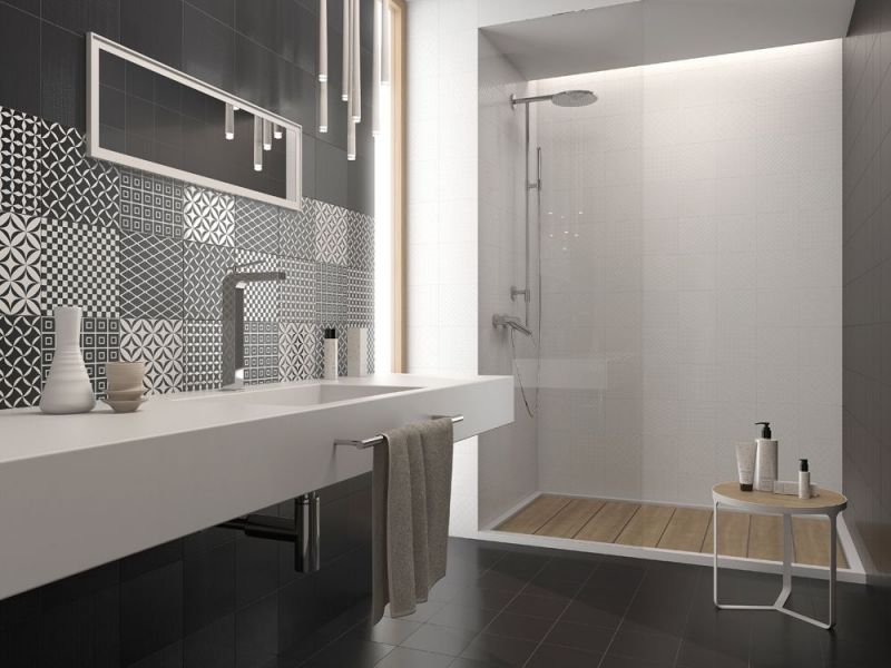 Floor And Wall Tiling Style Cement Tiles Black White Decor Black White Decor 20 X Cm Imitation Tile Cement Tiles
