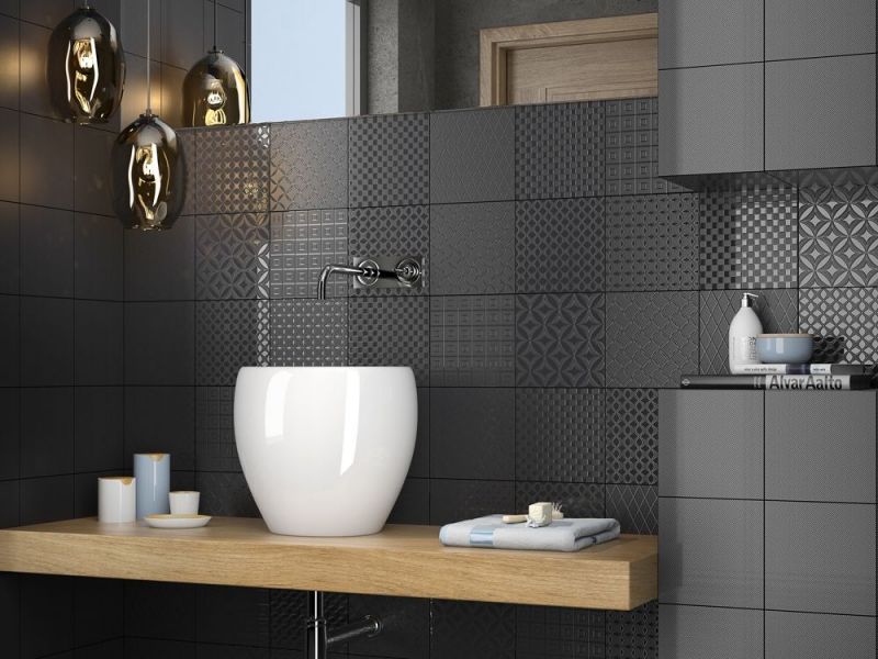 Floor And Wall Tiling Aspect Cx Ciment Black White Decor Black White Decor 20 X Cm Imitation Tile Cement Tiles