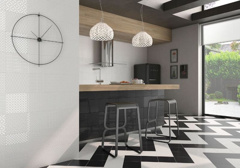 Floor And Wall Tiling Aspect Cx Ciment Black White Decor Black White Decor 20 X Cm Imitation Tile Cement Tiles