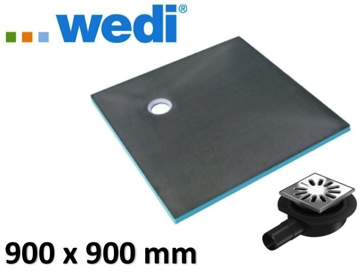 Shower tray to be tiled, square, corner offset wedi Fundo Primo 900 x