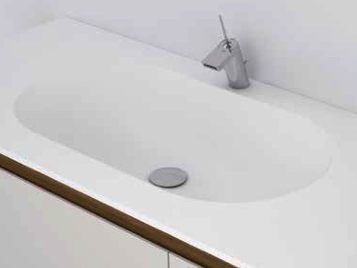 Worktop With Integrated Corian Washbasin In Mineral Resin