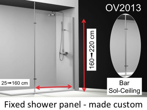 Shower Enclosures Longueur 95 Fixed Shower Screen 95x195 Cm