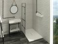 Shower tray, in Solid Surface mineral resin, central drain - HYDRA CENTRAL