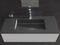 Washbasin top 46 x 160 cm, suspended or recessed, in mineral resin, made on gauge - Style CF