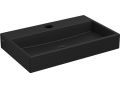 Hands washbasin, 24 x 38 cm, in matt anthracite ceramic, with drilling for basin mixer - MINI WASH ME 38