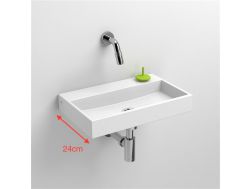 Washbasin, 24 x 38 cm, wall tap - MINI WASH ME 38