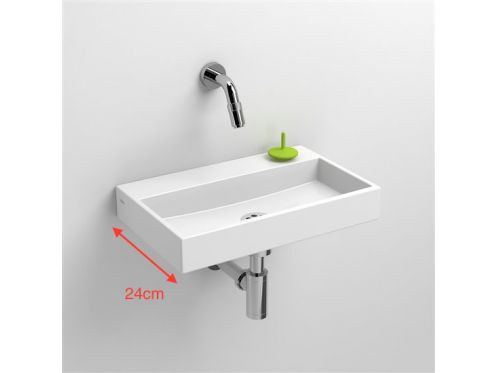 Washbasin, 24 x 38 cm, wall tap - MINI WASH ME 38