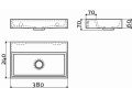 Washbasin, 24 x 38 cm, wall tap - MINI WASH ME 38