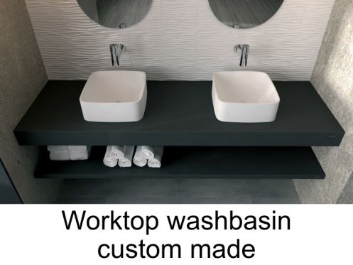 Custom-made washbasin, in mineral resin, for countertop bathroom washbasin - GEA