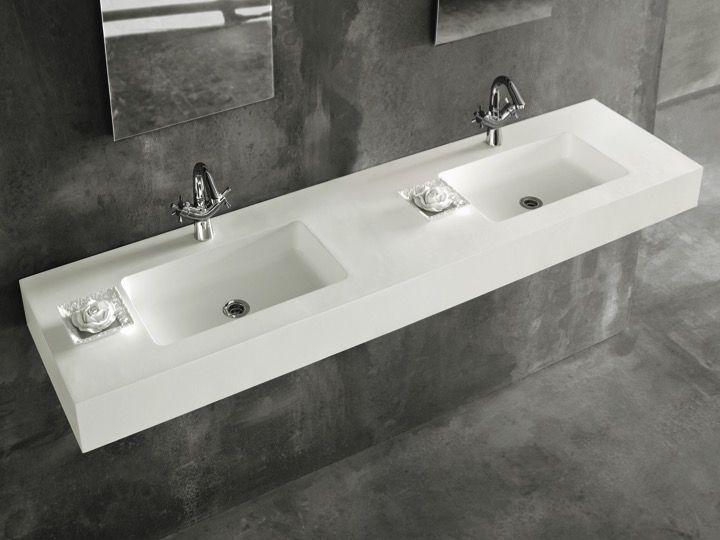 121 X 46 Cm Corian Solid Surface Corian Double Bathroom