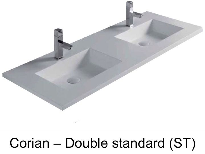 121 X 46 Cm Corian Solid Surface Corian Double Bathroom