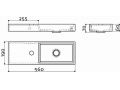 Washbasin, 19 x 56 cm,  tap on the left - MINI WASH ME 56 LEFT