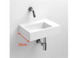 Hand basin, 25 x 36 cm, white ceramic, without tap hole - CLOU FLUSH 2