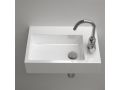 Rectangular hand basin, 29 x 43 cm, right-hand shelf - FLUSH 2 PLUS