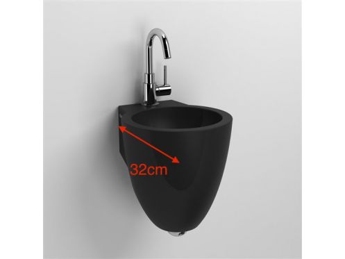 Designer washbasin, matt anthracite, with tap holes - FLUSH 6