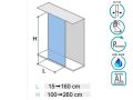 Fixed shower screen, from floor to ceiling, in central position - OL 2015