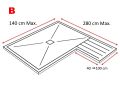 Custom shower tray, with drying range - DRYING ZONE XL