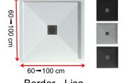 Very small custom size shower tray with overflow edge - 80 x 80 -  BORDER LISA