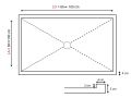 Very small custom size shower tray with overflow edge - 80 x 80 -  BORDER LISA