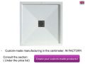 Very small custom size shower tray with overflow edge - 80 x 80 -  BORDER LISA