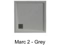 Square shower trays, with edging, drainage in angle, in mineral resin - MARC II