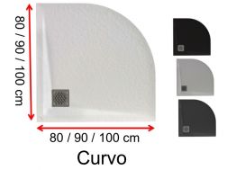 Round shower trays, mineral resin - CURVO