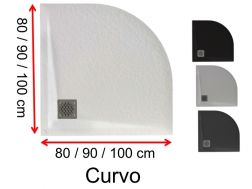 Round shower trays, mineral resin - CURVO 90x90