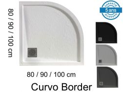 Round shower trays, with edge, in mineral resin - CURVO BORDER 90x90