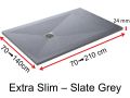 Shower tray resin, thickness 24 mm - Extra Slim SLATE