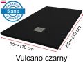 Mineral resin shower trays, custom made, stone effect, non-slip - VULCANO Black