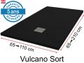 Mineral resin shower trays, custom made, stone effect, non-slip - VULCANO Black