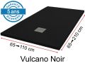Mineral resin shower trays, custom made, stone effect, non-slip - VULCANO Black