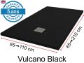 Mineral resin shower trays, custom made, stone effect, non-slip - VULCANO Black