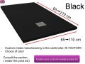 Mineral resin shower trays, custom made, stone effect, non-slip - VULCANO anthracite