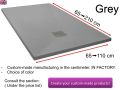 Mineral resin shower trays, custom made, stone effect, non-slip - VULCANO anthracite