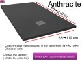 Mineral resin shower trays, custom made, stone effect, non-slip - VULCANO anthracite