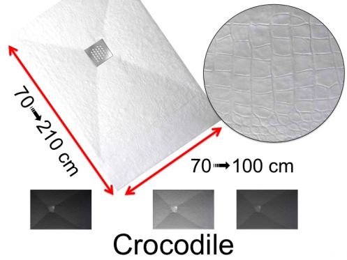 Shower trays, crocodile leather effect finish - CROCODILE