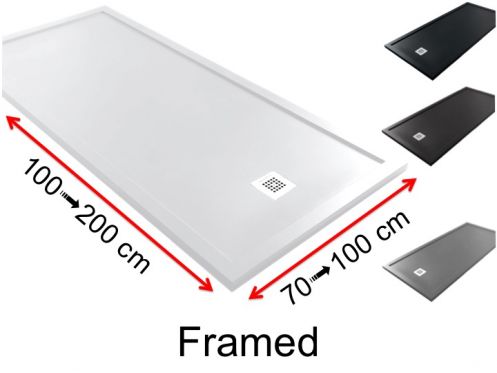 Shower trays with rim, four anti-overflow edges - FRAMED
