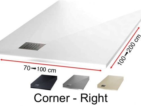 Shower tray with right-angled drain - CORNER Right