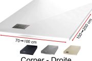 Shower tray with right-angled drain - CORNER Right