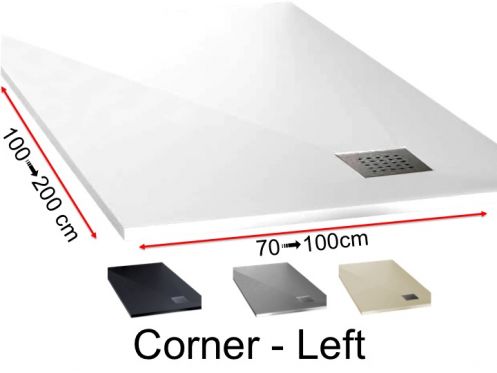 Shower tray with outlet in left angle - CORNER left